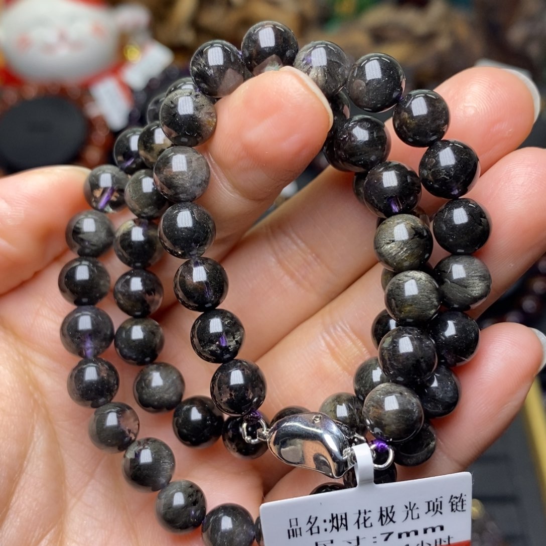 水晶A017烟花极光项链7m未镶嵌