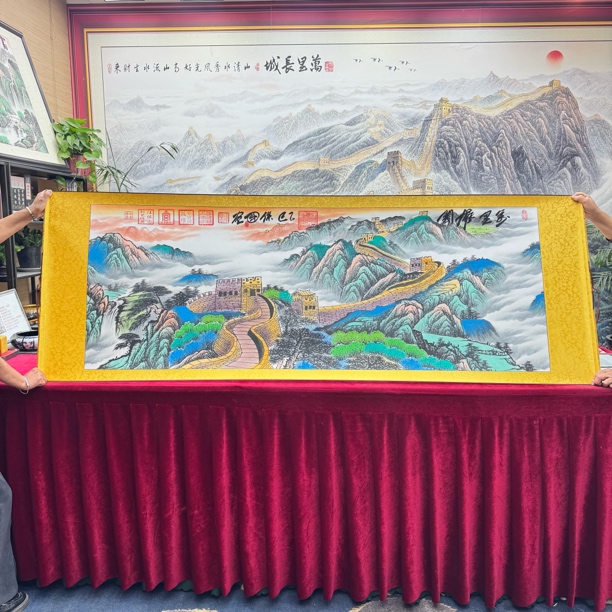 汪保国精品手绘《万里雄关》精品国画200X70CM