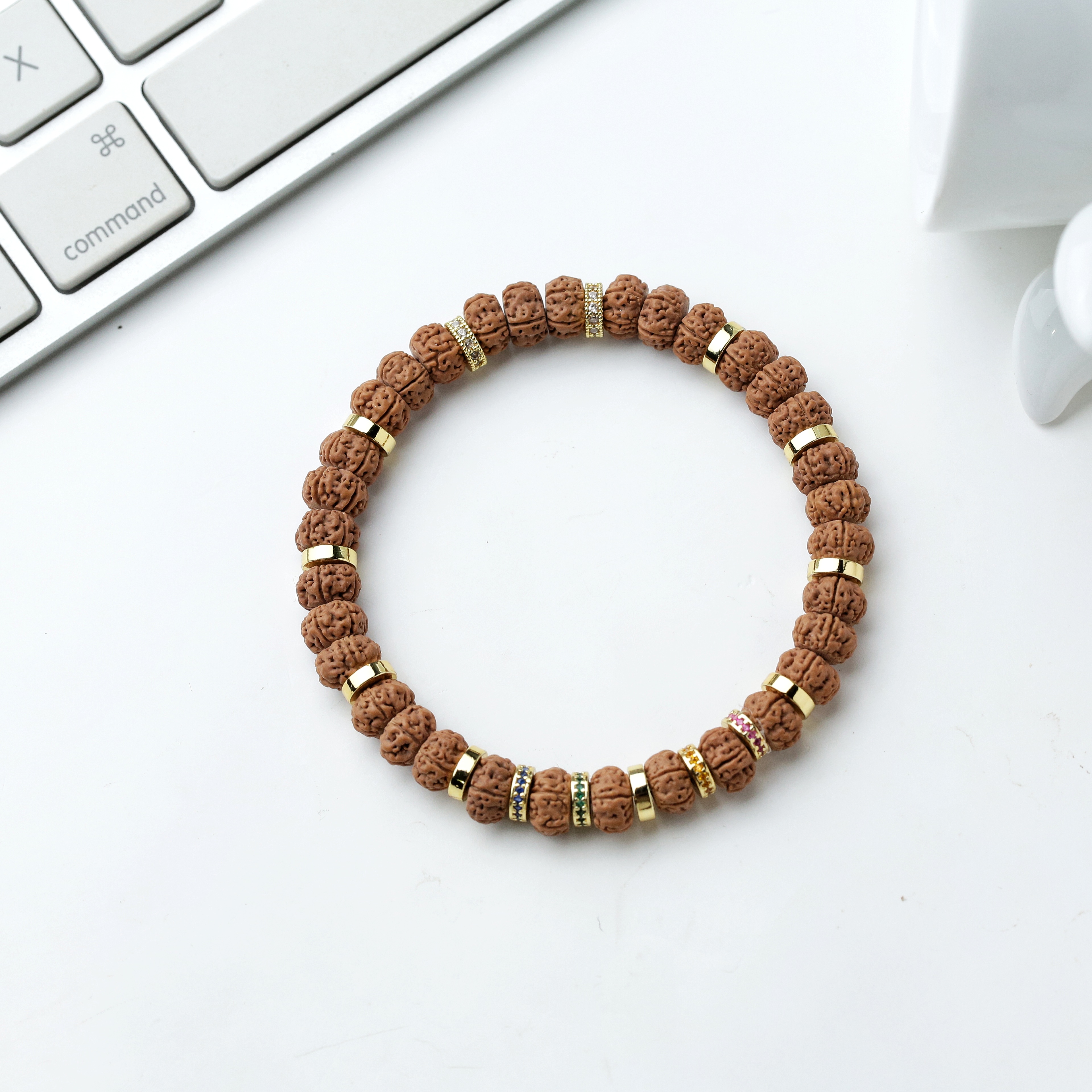 百顺文玩 小金刚-四原色-7mm中式轻奢树王小金刚菩提手串搭配款