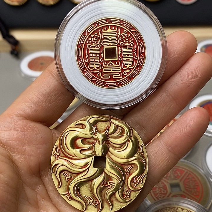 车***麟铜现代仿制工艺文创铜币 