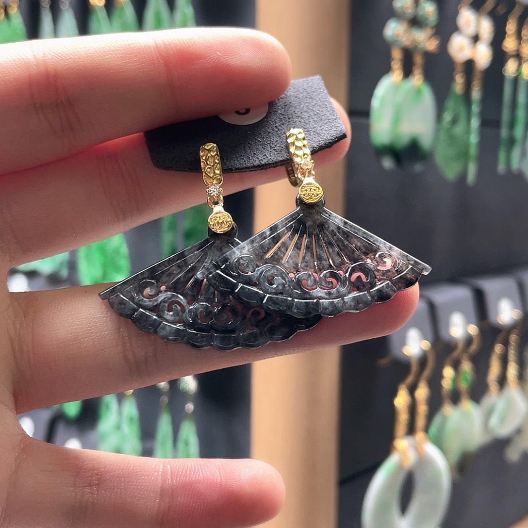 翡翠未镶嵌耳饰翡翠