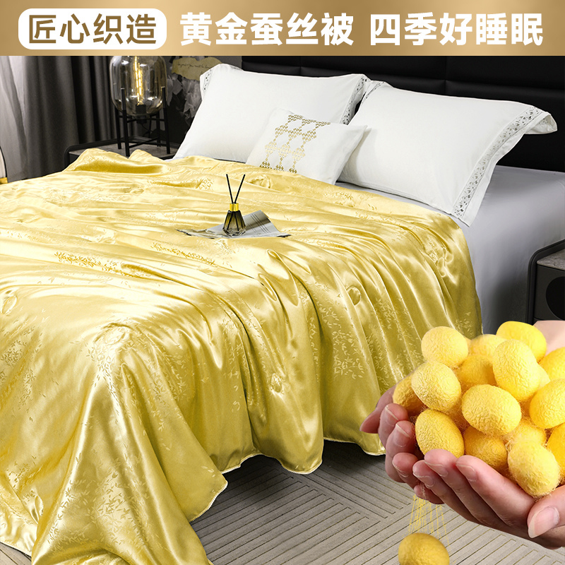 【补贴福利 】试睡30天  皇室御用贡缎提花黄金丝蚕被 200*230cm