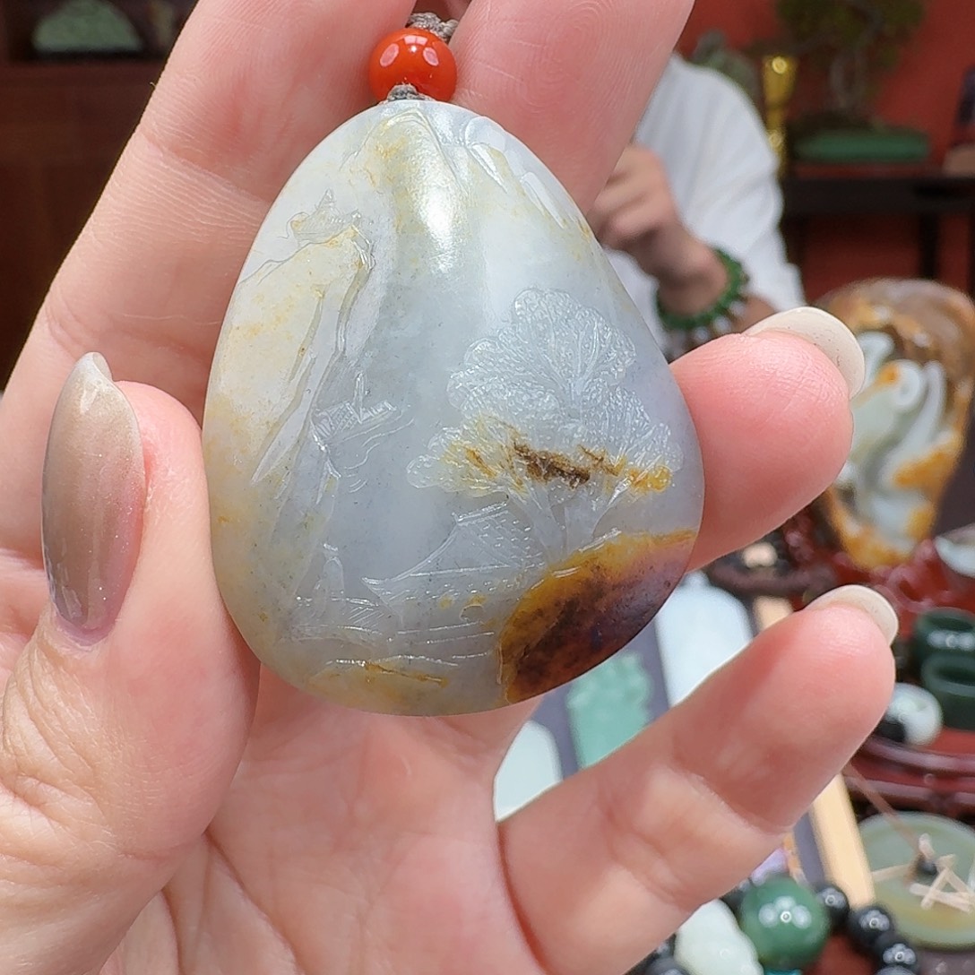 和田玉未镶嵌挂件