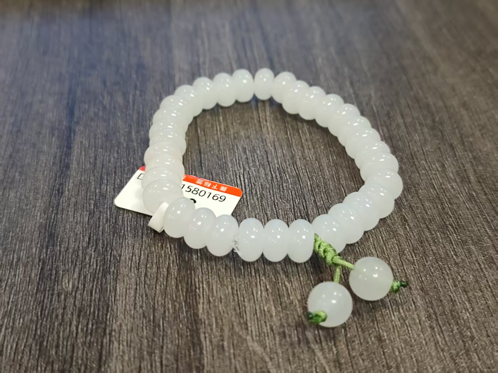 非金属亚克力手链 F169 羊脂白算盘珠手链