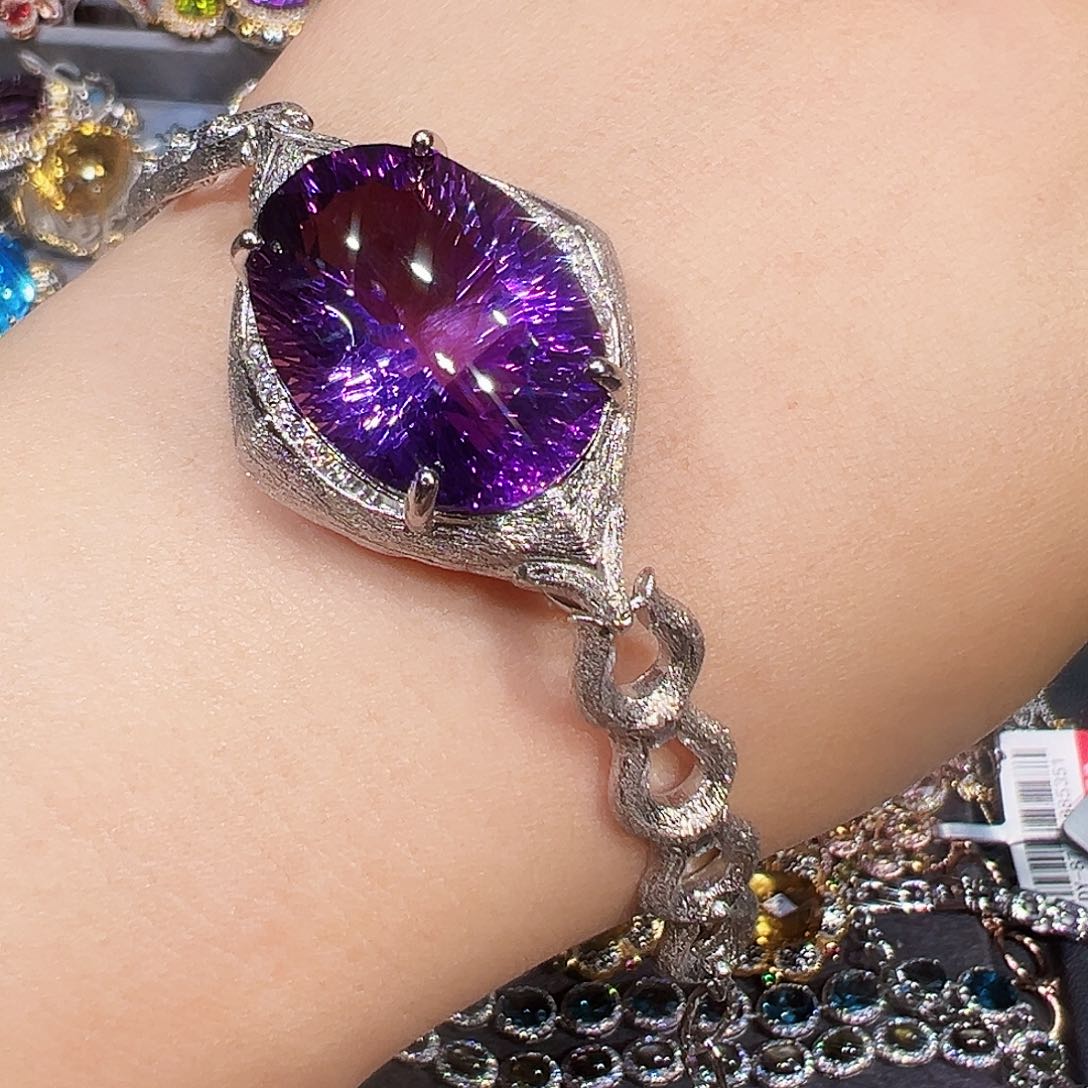 银S925镶嵌手链紫晶