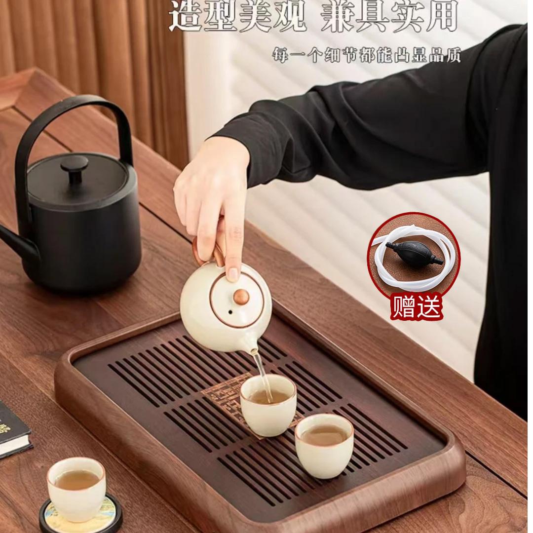 46*29国风竹制家用茶盘功夫茶具干泡盘沥水茶托盘（送水管水球）