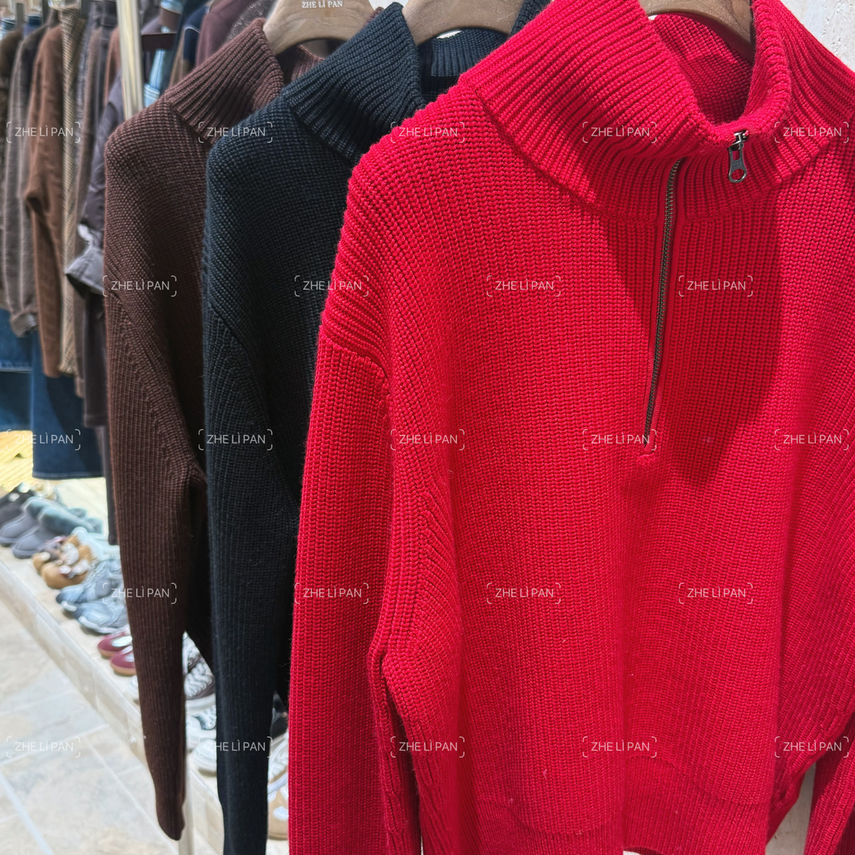 新款半拉链高领短款超细羊毛女秋冬百搭上衣