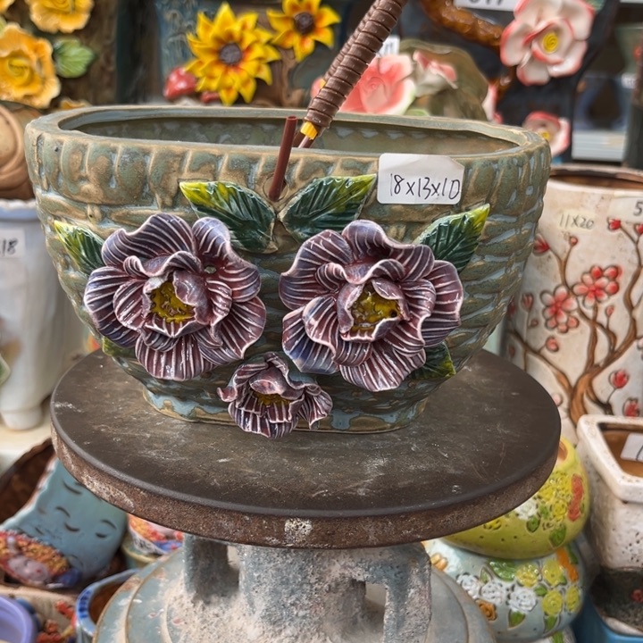 紫砂花盆粗陶材质多肉花盆