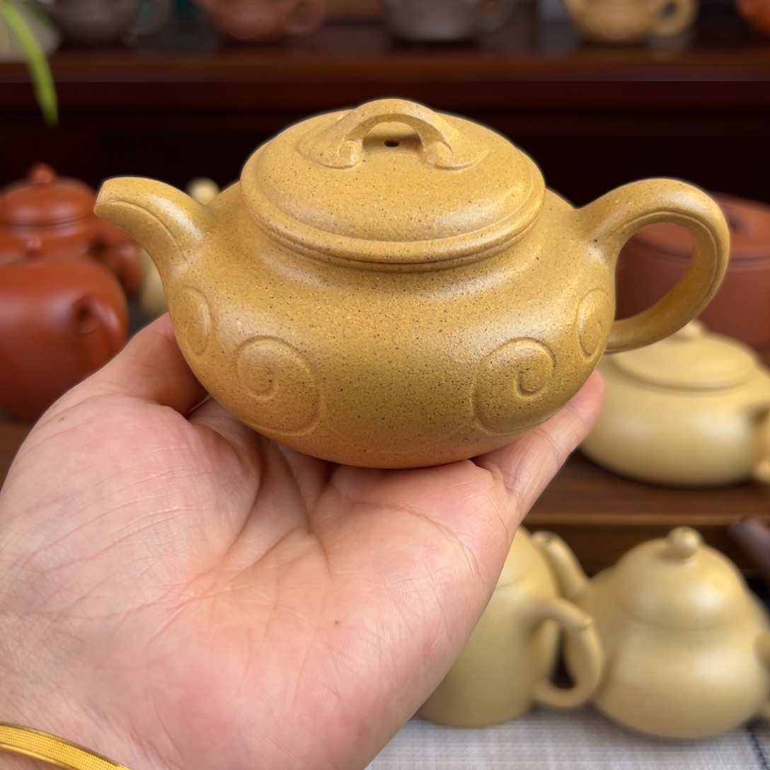 紫砂茶壶黄金仿古如意全手170cc