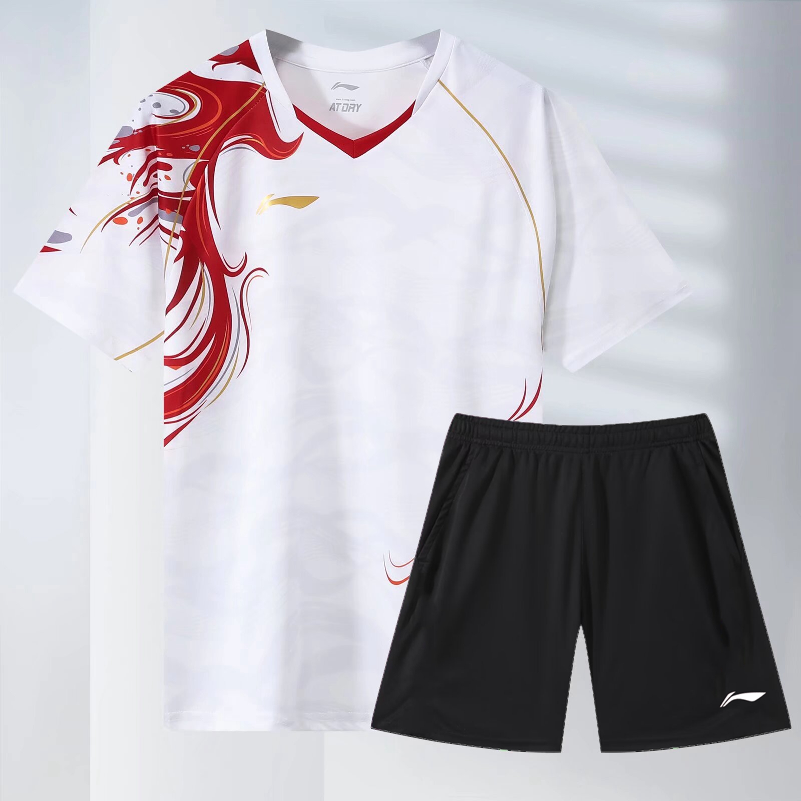 新款夏季羽毛球服男款速干透气短袖清爽吸汗上衣训练比赛队服定制