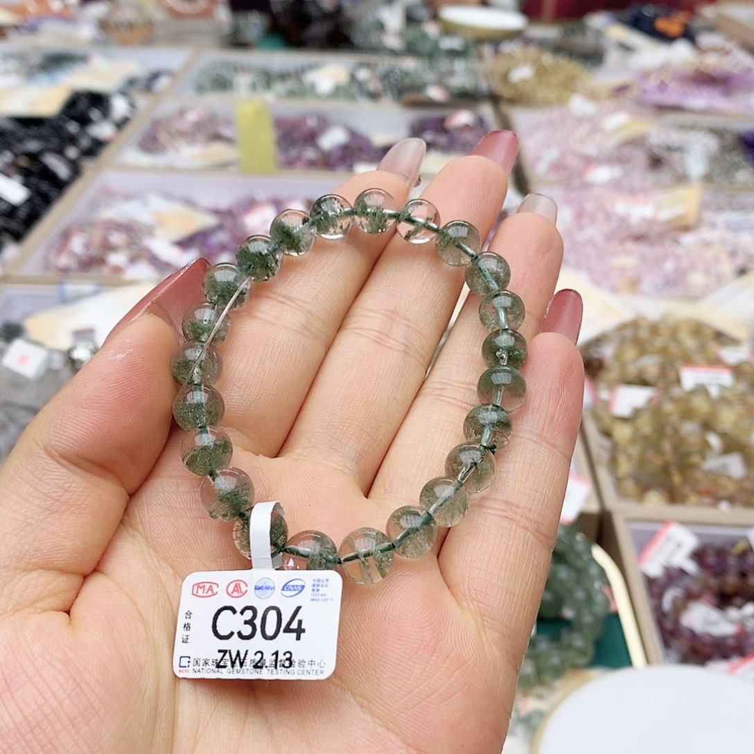 水晶手链未镶嵌l****AC304绿幽灵8m
