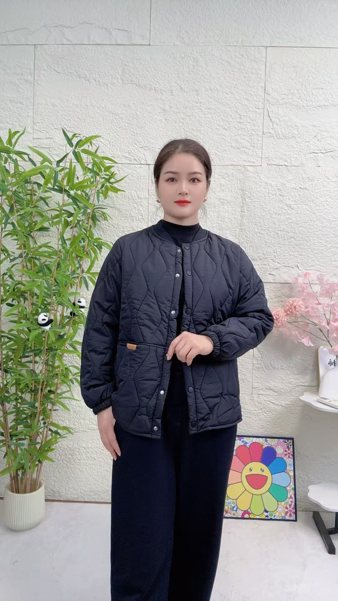 2025秋冬季短款夹棉棒球服外套气质女士开衫时尚休闲百搭宽松网红