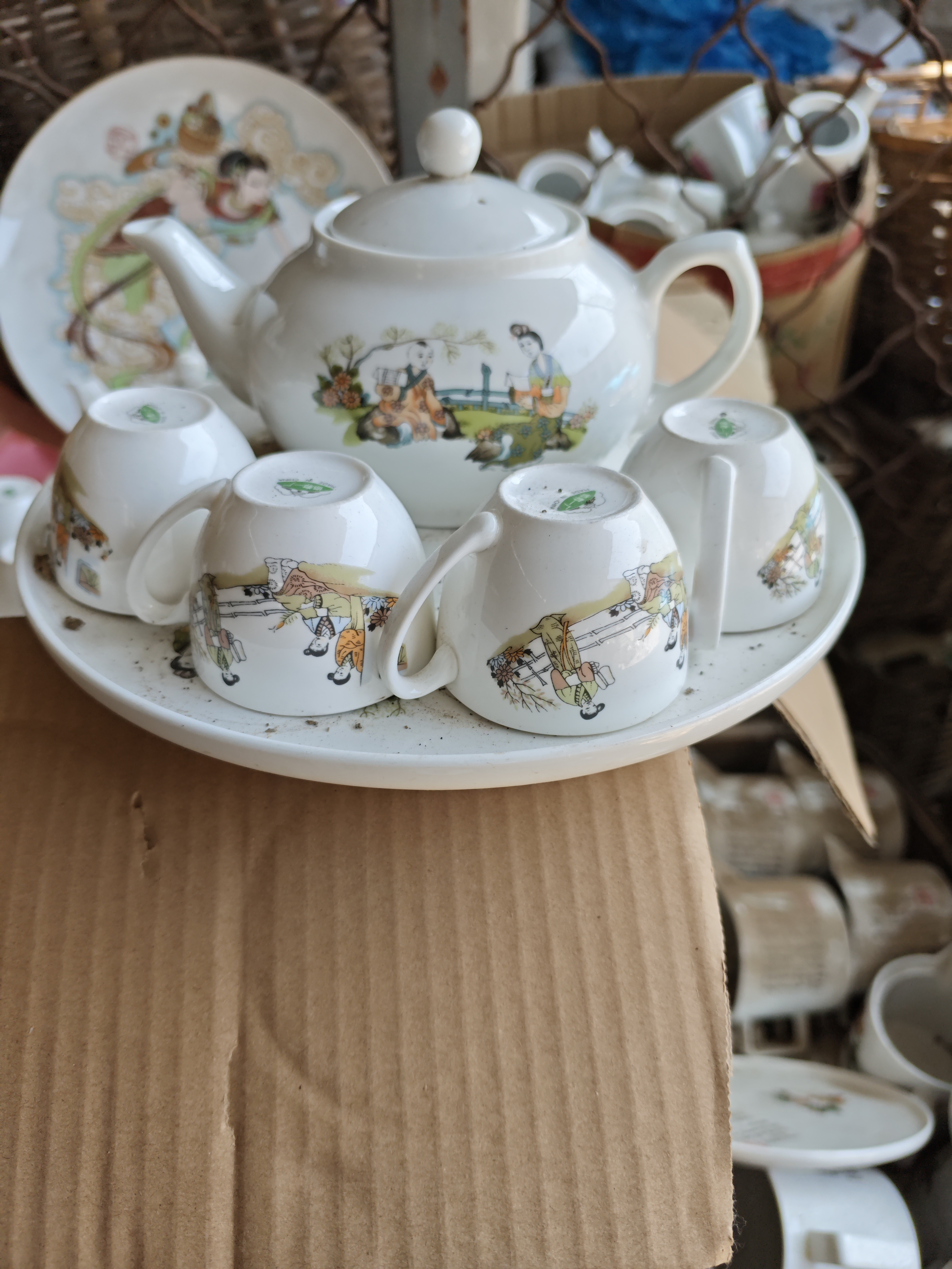 库存微瑕多孔三娘教子茶壶一套容量800毫升左右