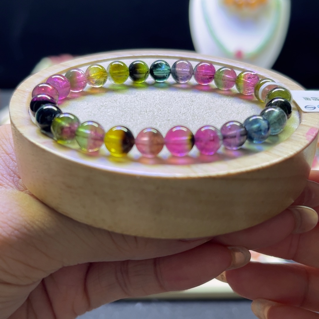 手链未镶嵌碧玺西瓜7.5mm