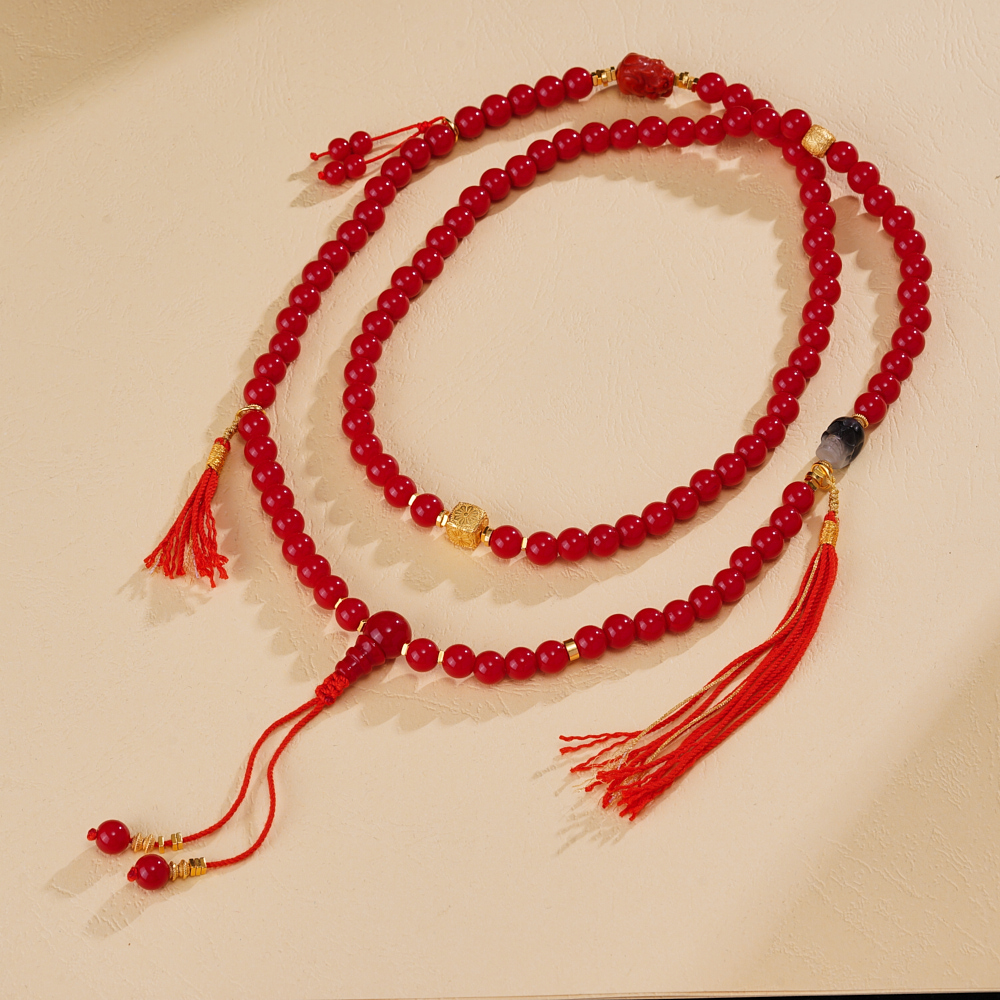 吊坠925银琉璃 云丹拉姆丨怀业108颗项链