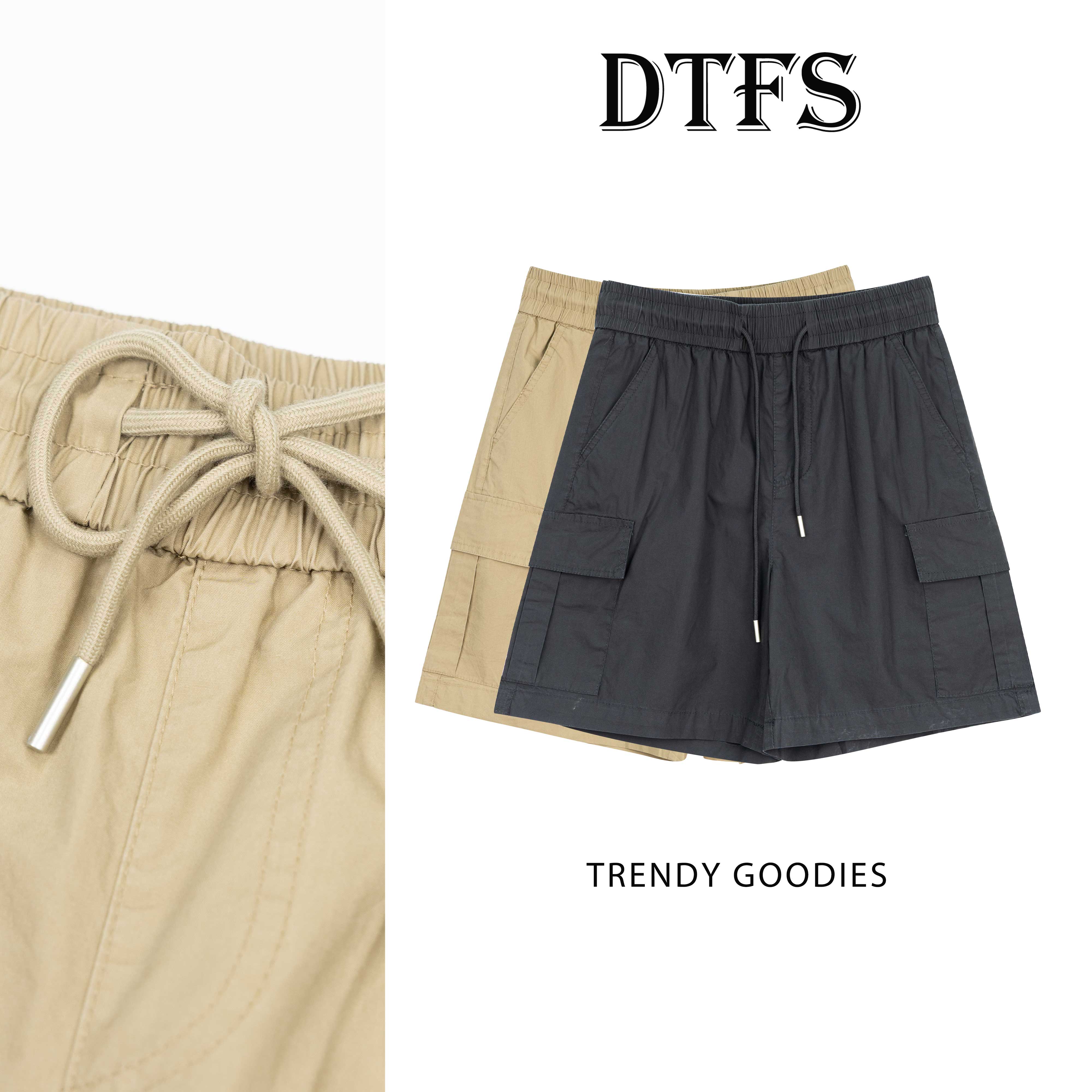 【大婷】直筒夏季五分裤裤子短裤撞色拼接西装短裤日系情侣5505