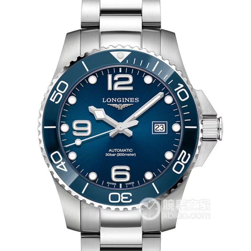 99新 Longines/浪琴 蓝盘43mm/康卡斯自动机械运动腕表防水/全套