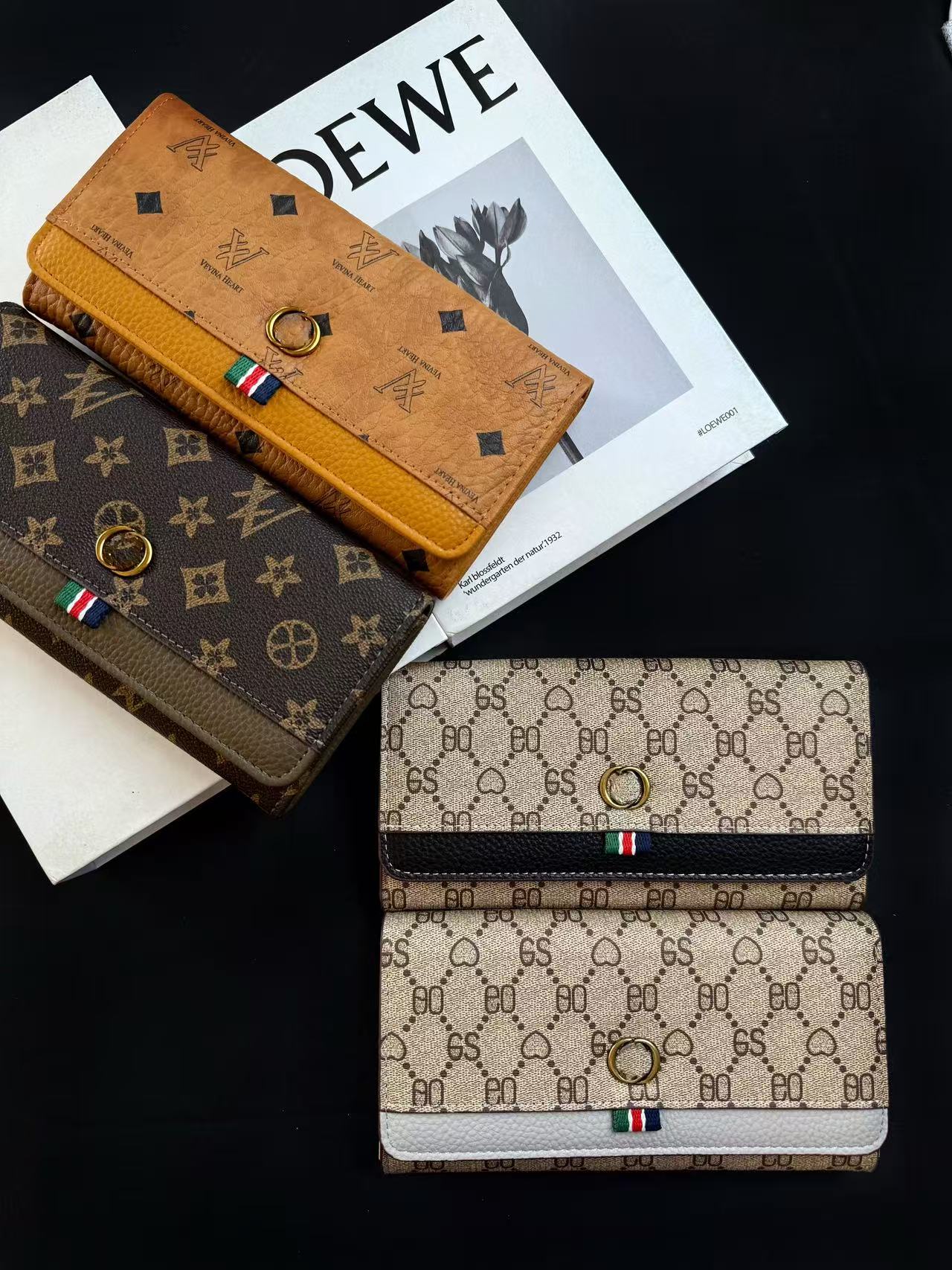 薇薇娜【长款钱包】经典印花 男女士多卡位大容量钱夹高档复古轻奢 