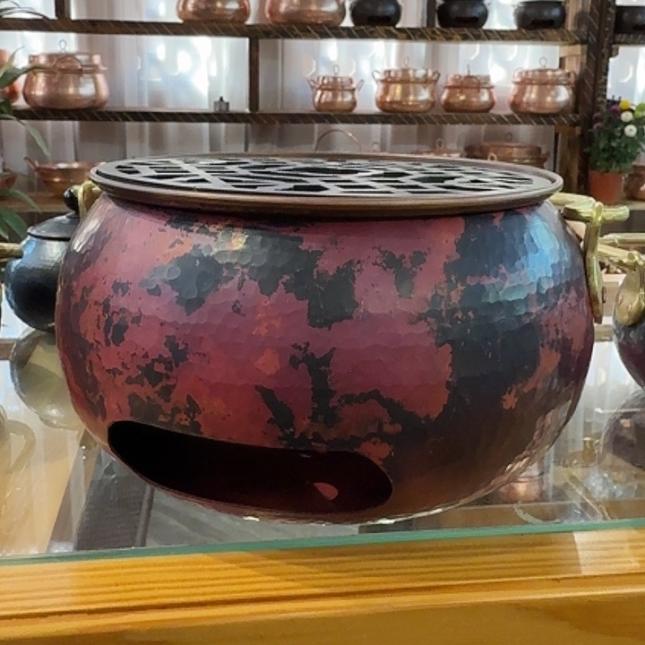 紫铜手工制作炭炉