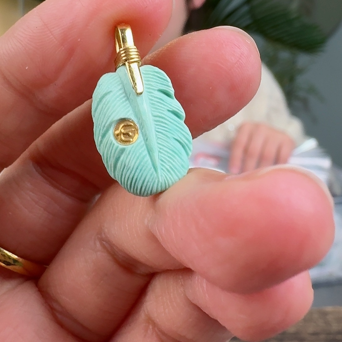 绿松石珠宝奇石18K金镶嵌喜***0