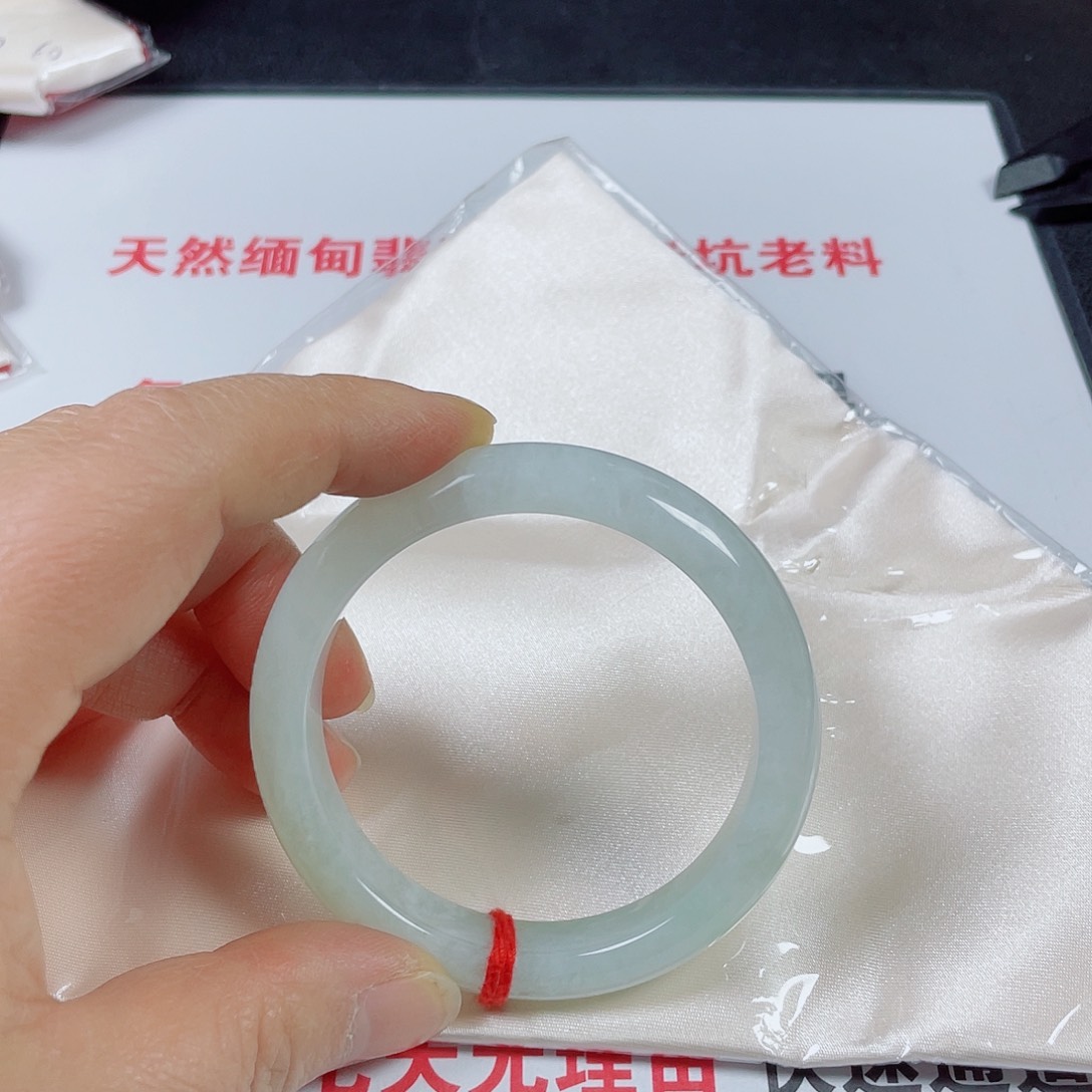 翡翠未镶嵌手镯天然翡翠手镯53.5
