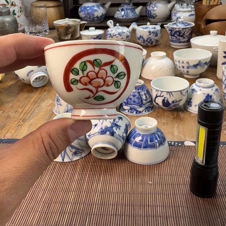 瓷片青花瓷器杯子茶具