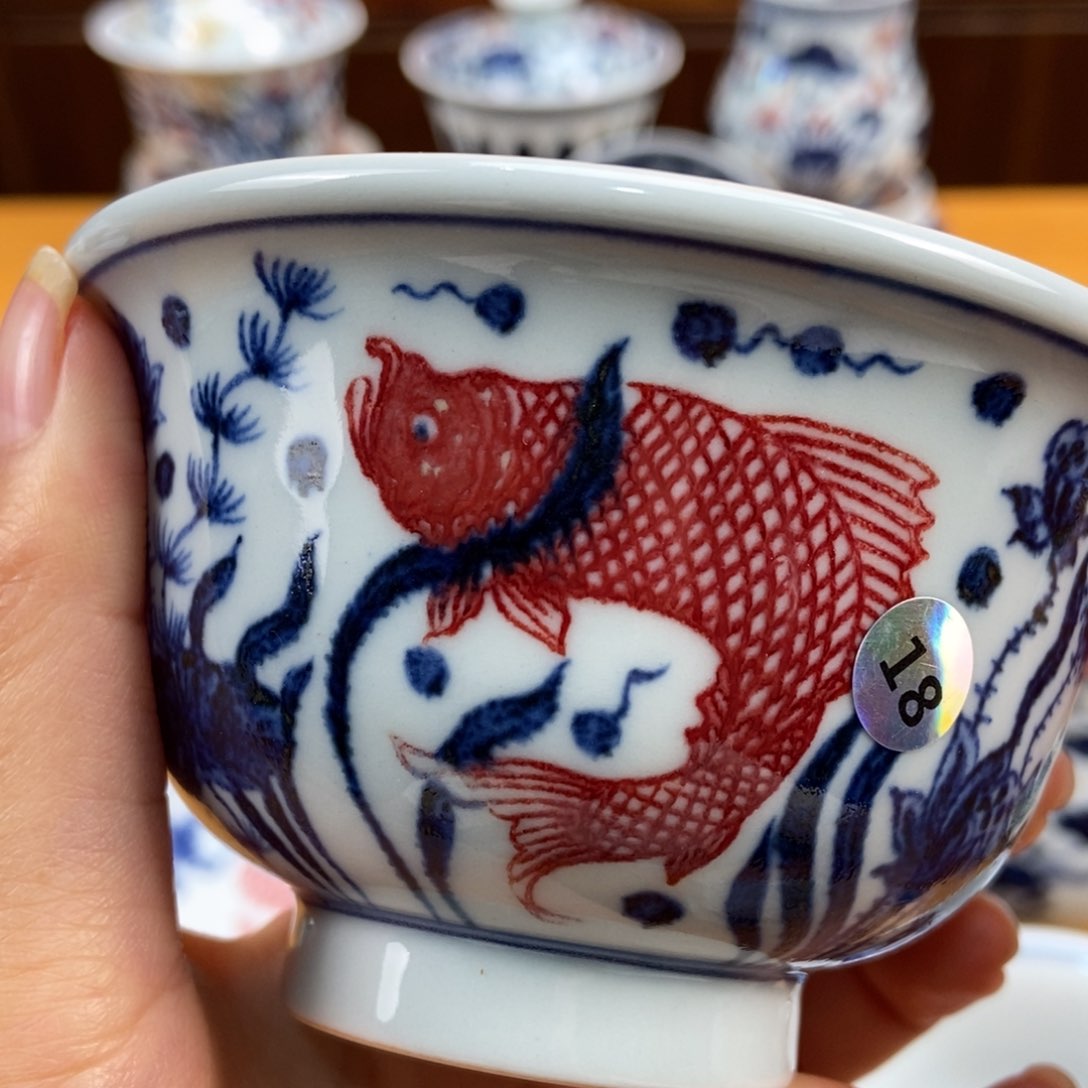 手绘现代茶具非古董