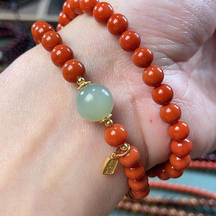 南红玛瑙手链未镶嵌