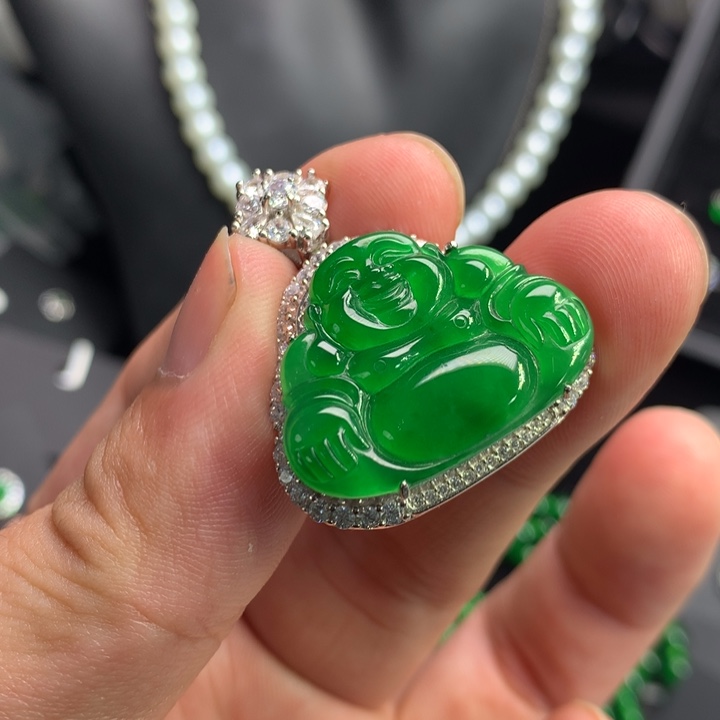 【闪购商品】翡翠颈饰银S925镶嵌佛公