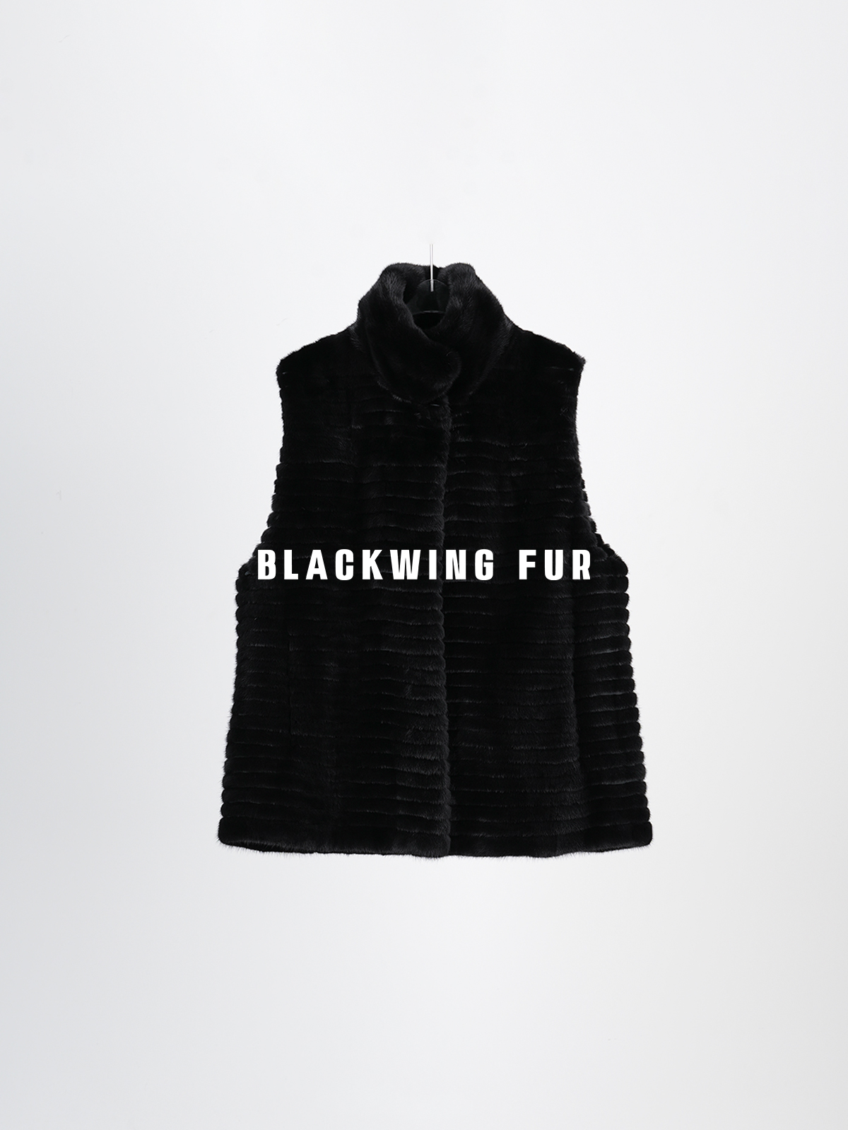 【黑翼.黑天鹅】进口天鹅绒立领宝嘉美水貂马甲