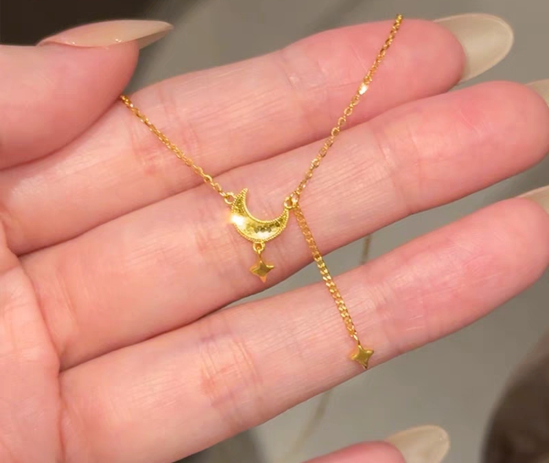 琳琳珠宝 双十二系列 足金999月亮星星梦幻5g套链