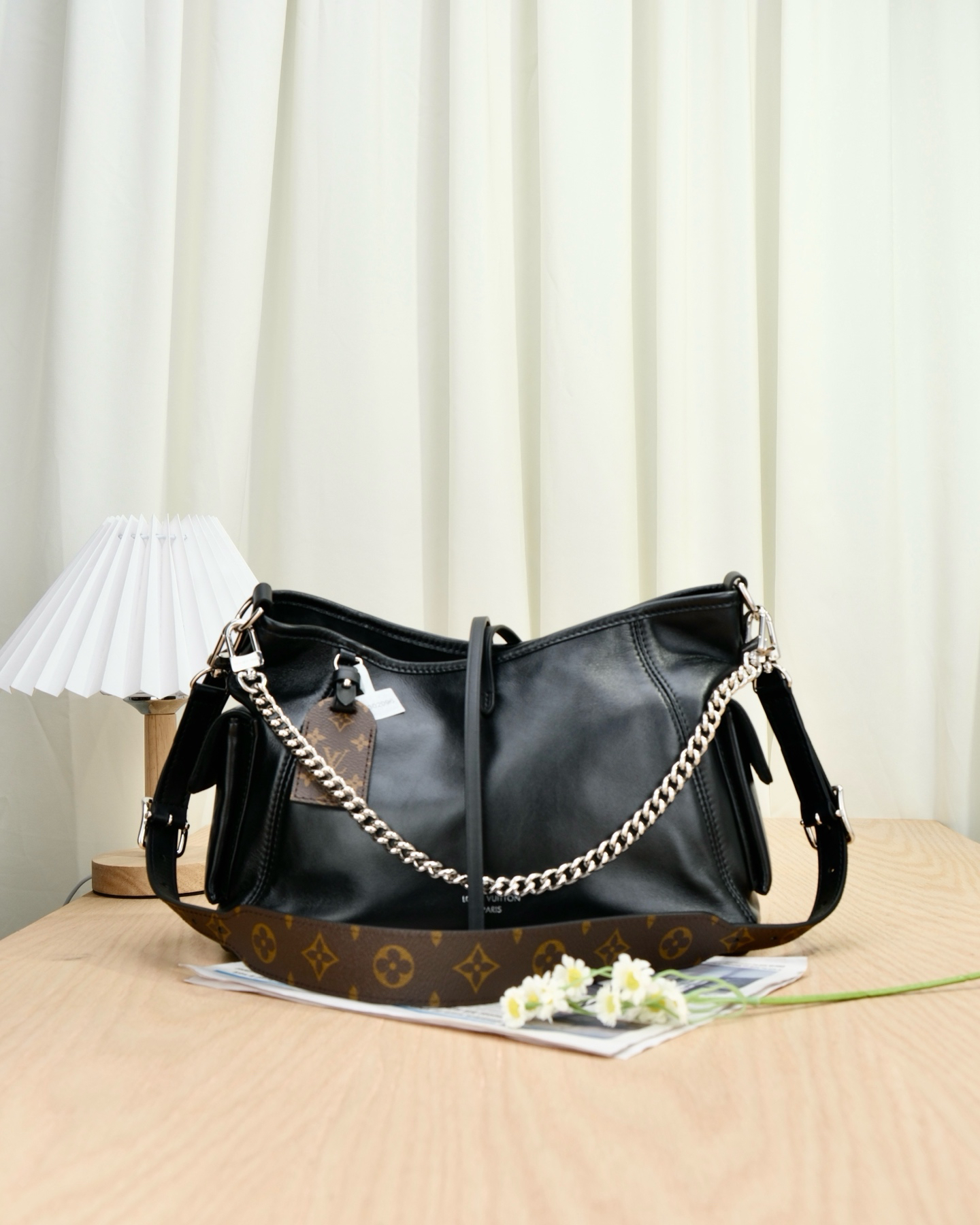 95新 LouisVuitton/路易威登 （7654）Carryall Dark MM 黑武士包