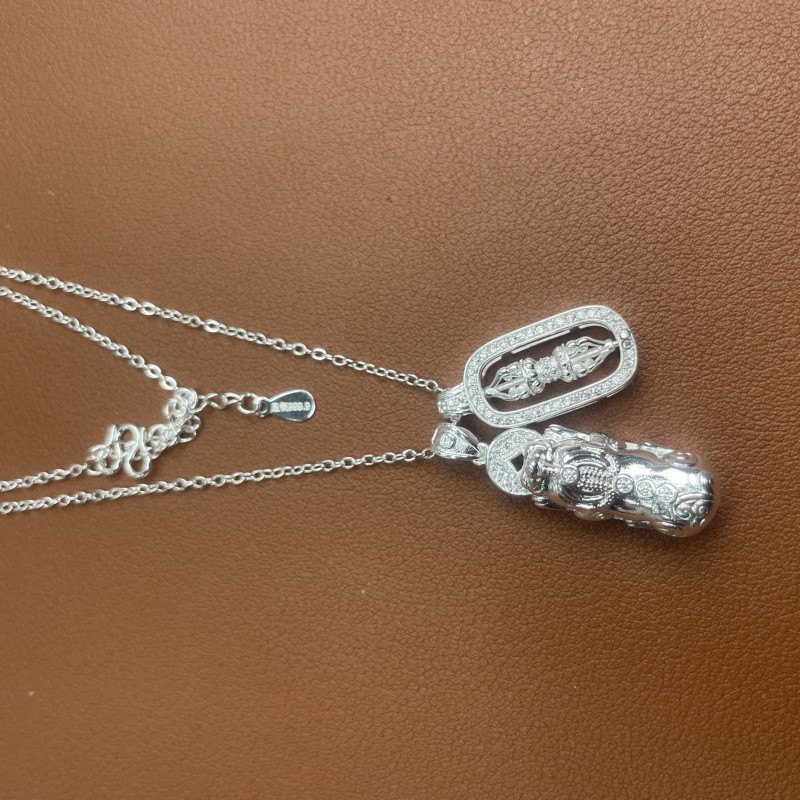 YZ035 貔貅银色精品项链无礼盒2