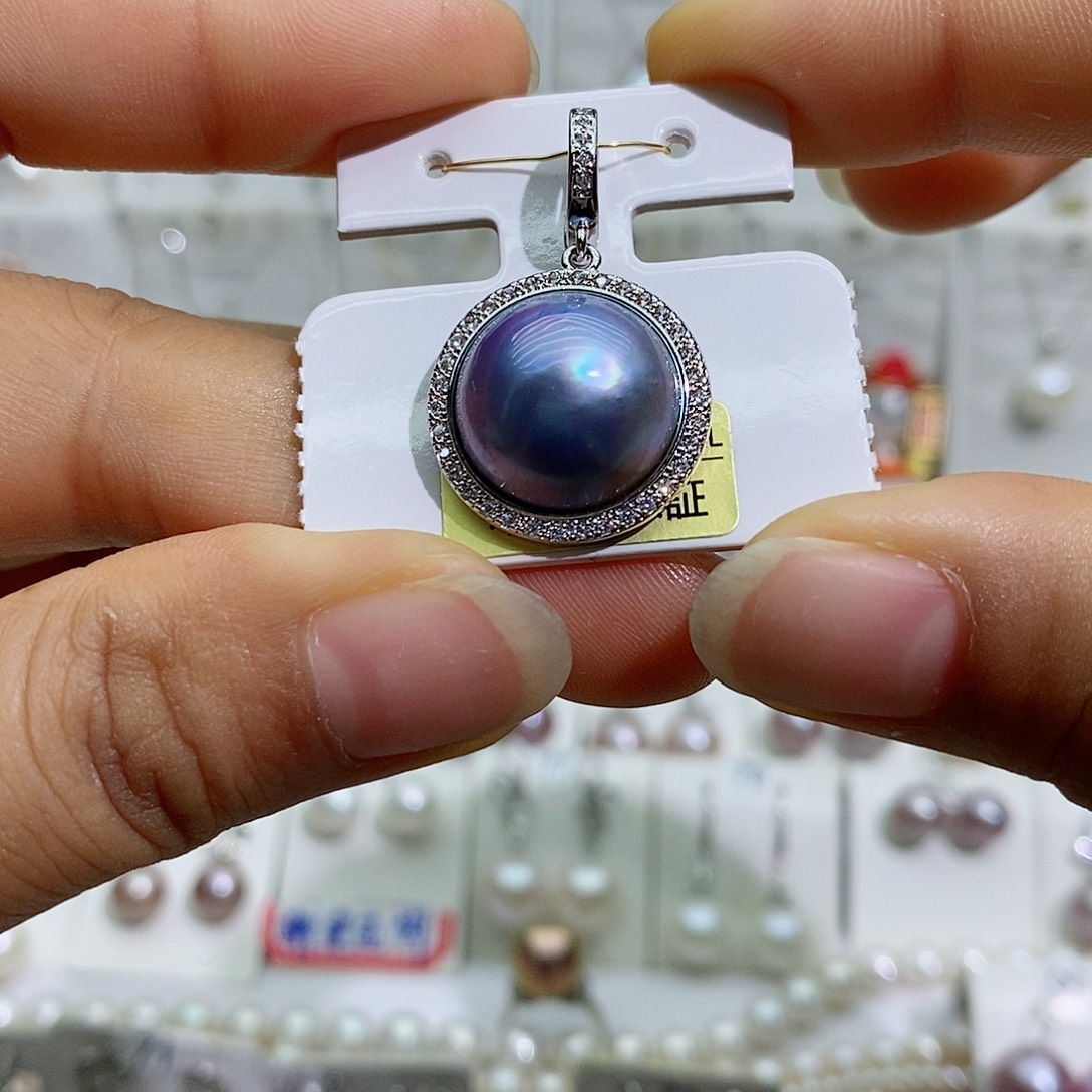 未镶嵌淡水珍珠吊坠赠合金链