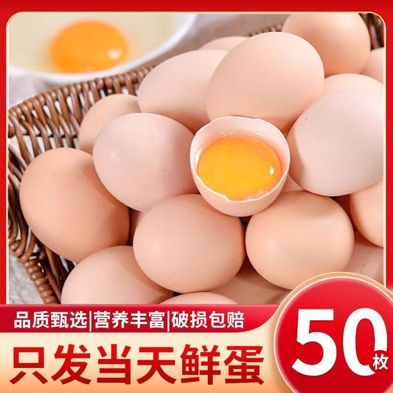 50枚 农家散养新鲜土鸡蛋山林纯五谷喂养营养健康蛋