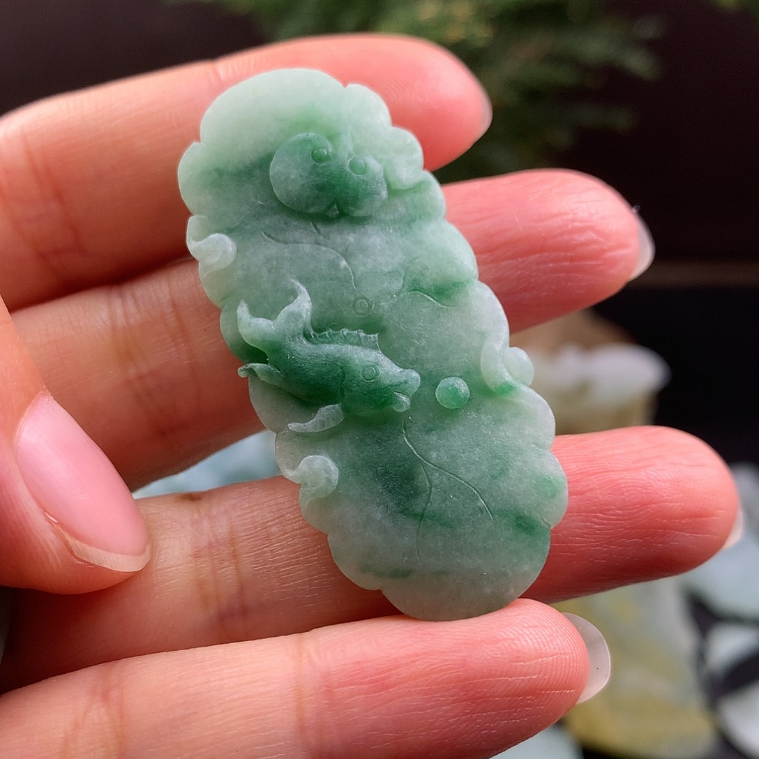 未镶嵌定制翡翠鱼