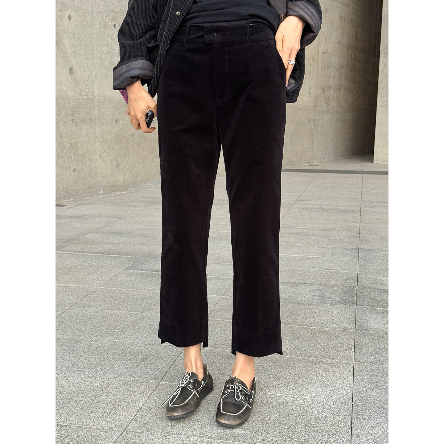 LANGQING 通勤灯芯绒加厚直筒休闲裤46646/46806#