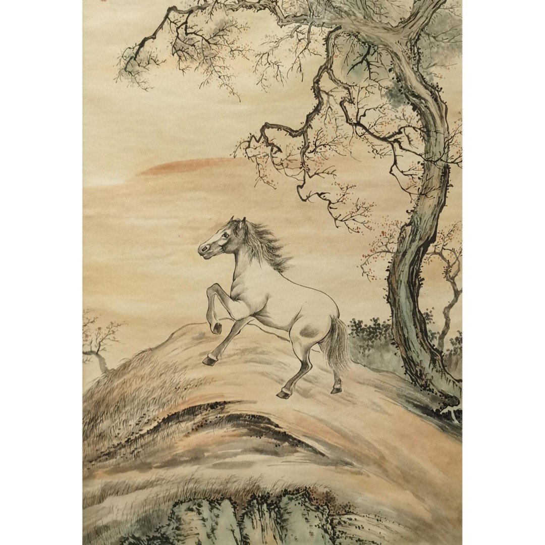 【辽拍】V250709-2-467《马》（3.7平尺) 纸本镜片 DD24