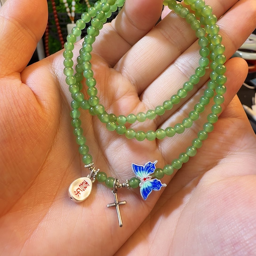 和田玉银S925镶嵌手链