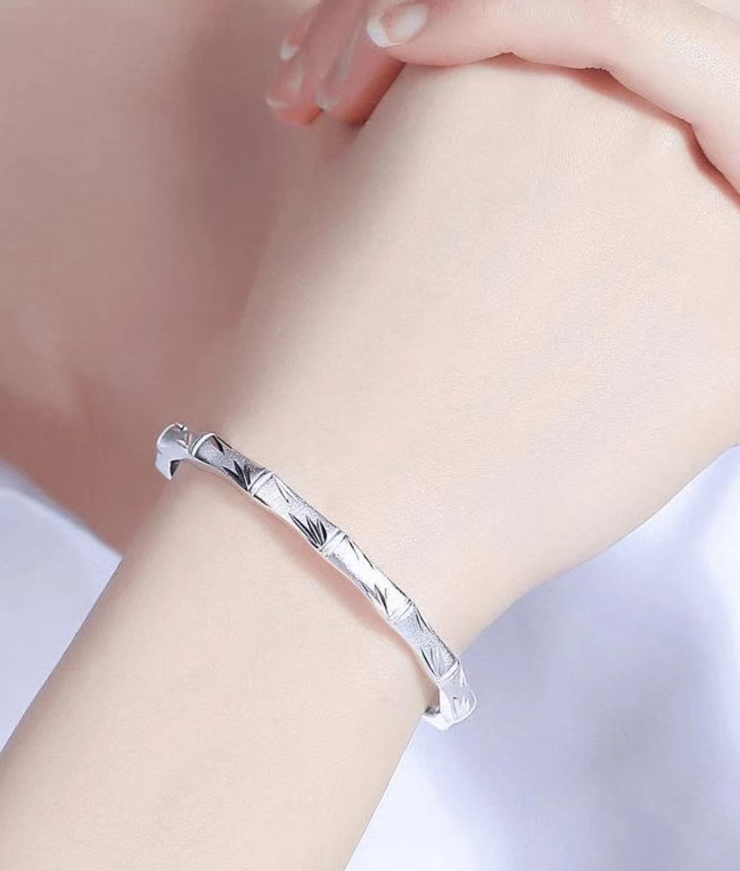 足银银制品 足银银制品 【920号】21g竹节报平安手镯