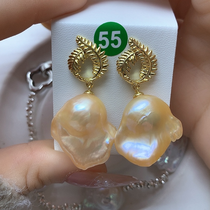 淡水珍珠耳饰银S925镶嵌