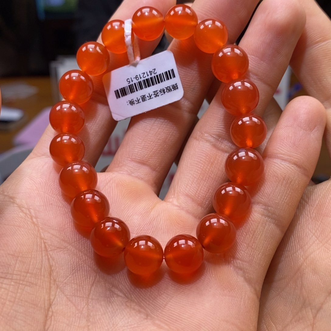 南红玛瑙河湾冰红单圈10m m未镶嵌子*