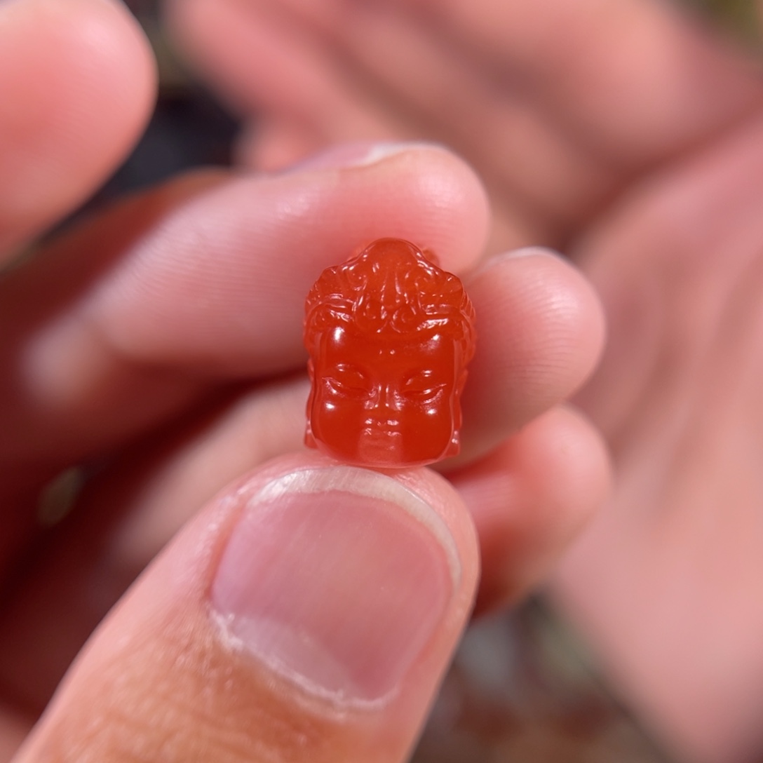 南红玛瑙大黑洞宝宝观音12*9.6未镶嵌