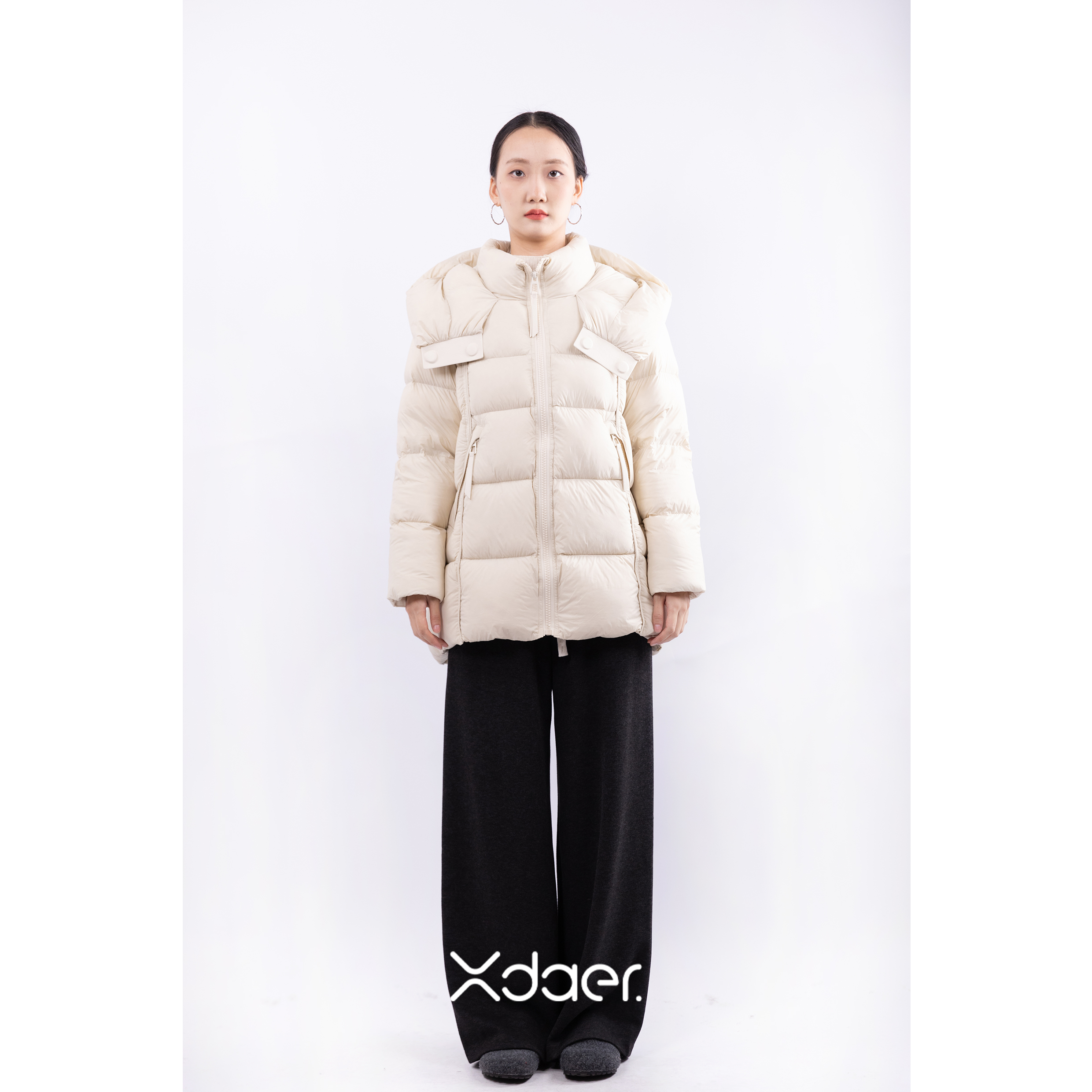 Xdaer/香妲儿【白鸭绒】2025冬季新款白鸭绒短款羽绒服Y254834