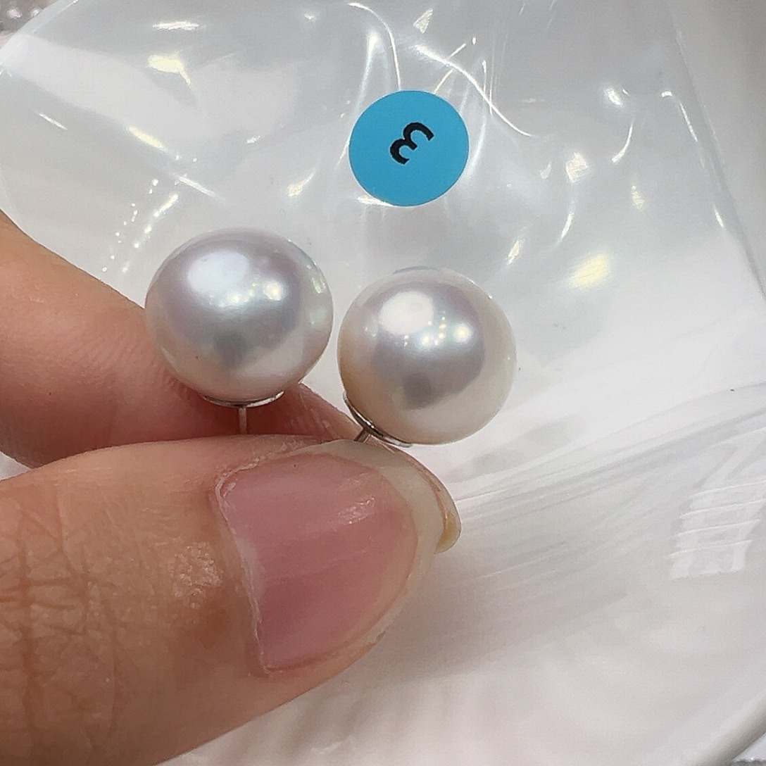 淡水珍珠耳饰银S925镶嵌