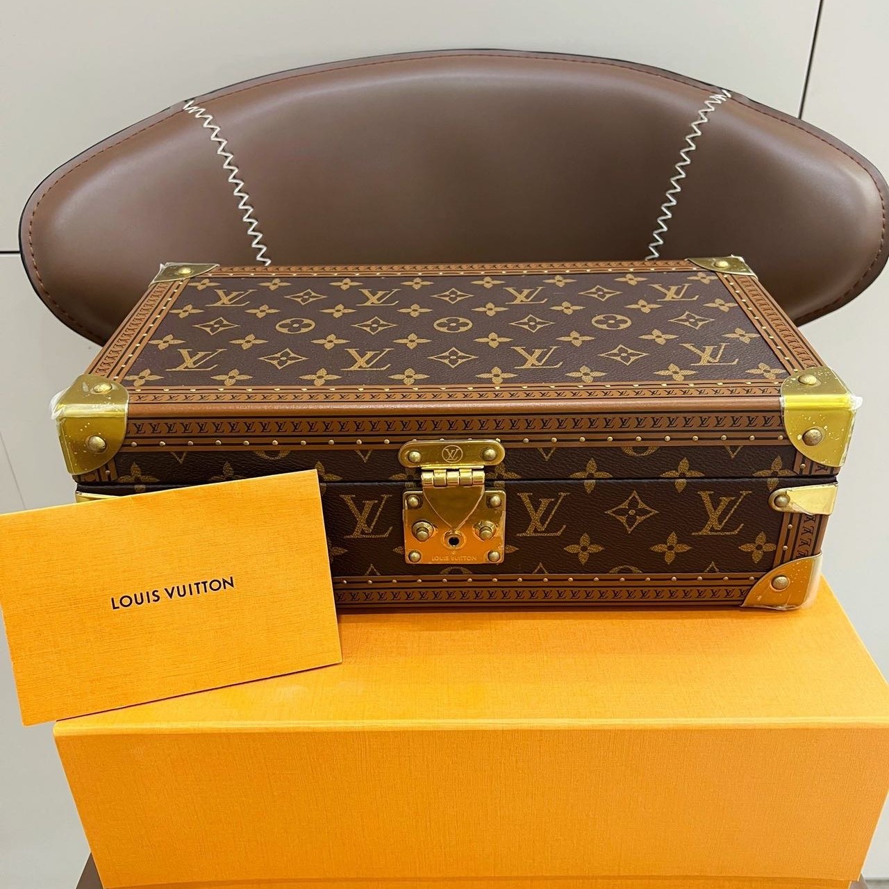 99新 LouisVuitton/路易威登 经典老花硬盒子表箱子