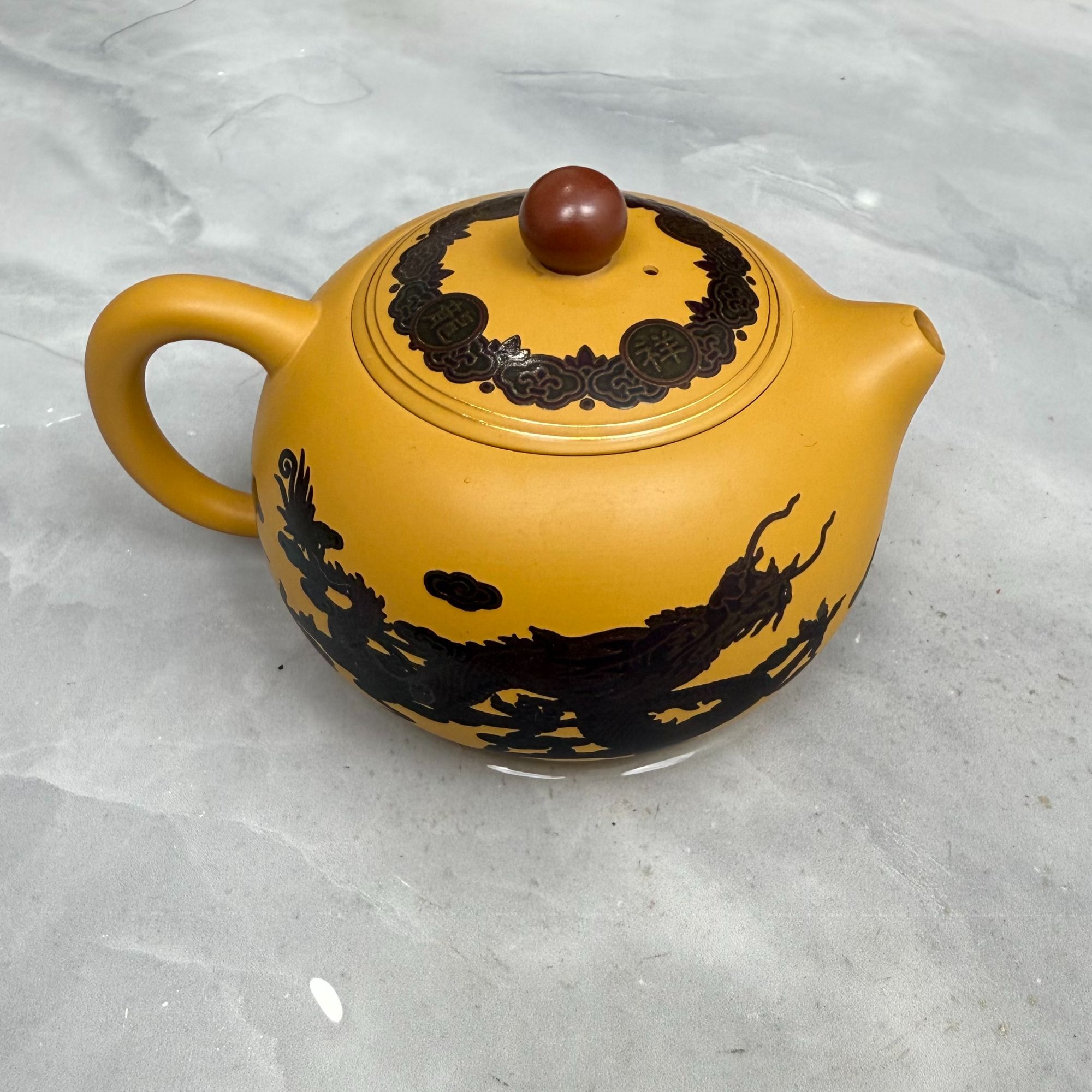 正宗黄段泥短嘴西施金丝走线工艺茶具D2