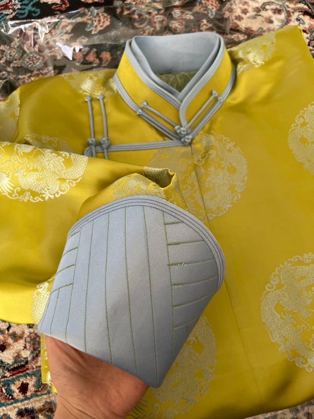 柠檬绿女款四季传统袍