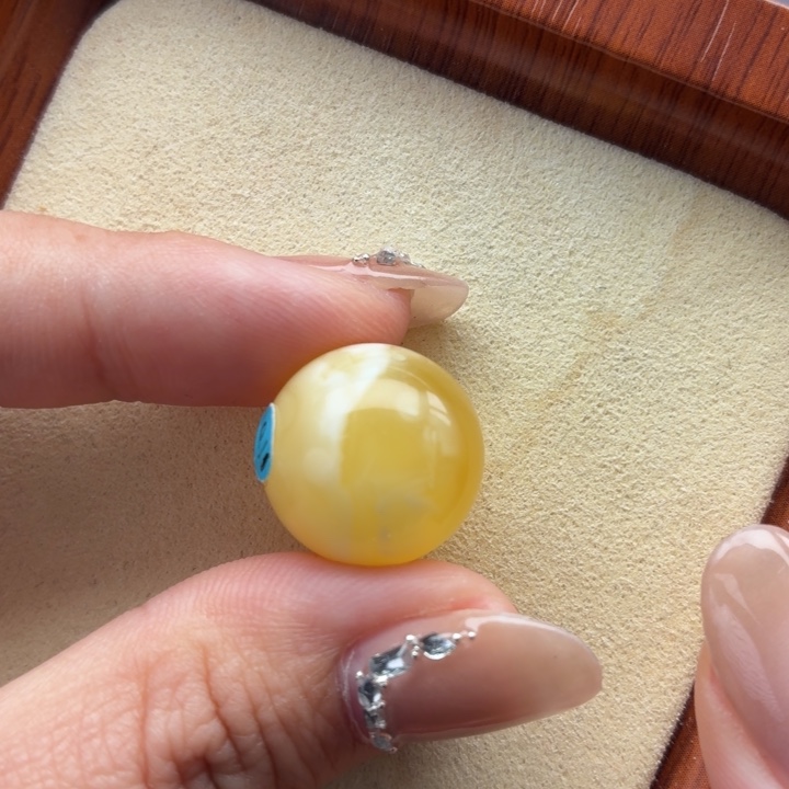 计***机琥珀未镶嵌裸石B768白蜡单珠卡17+