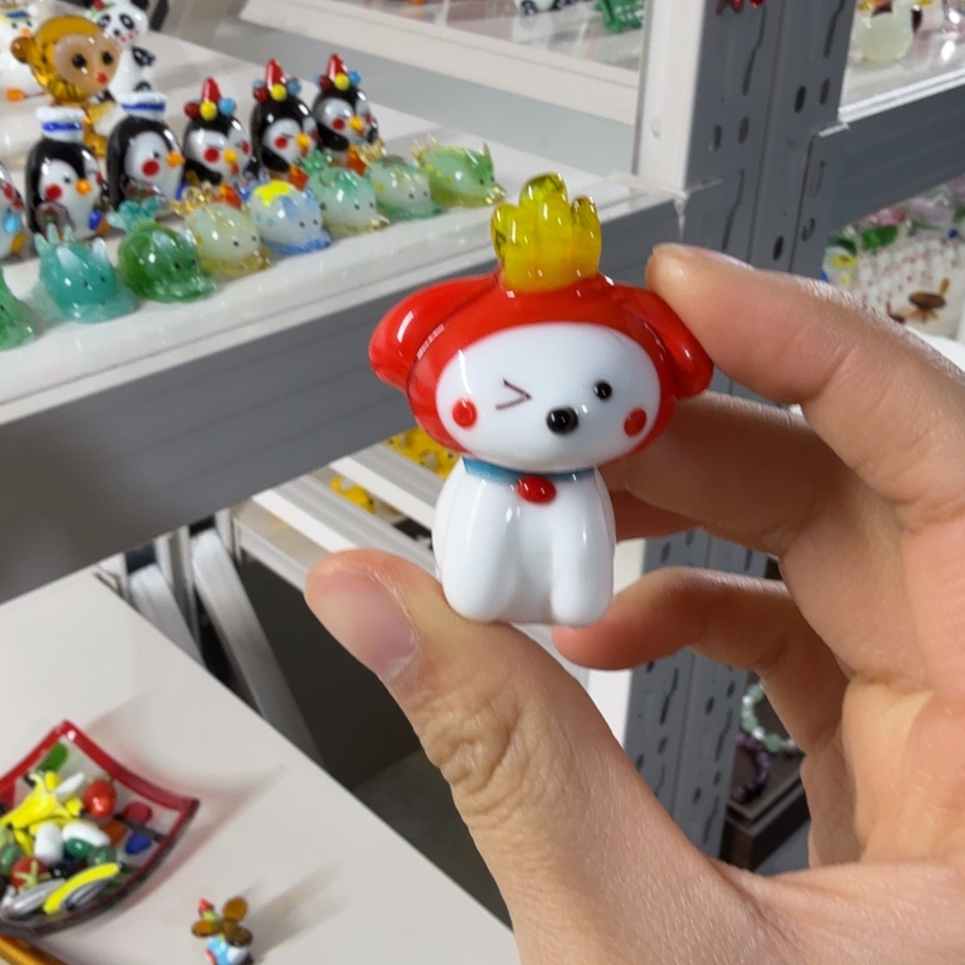 琉璃手工艺品薯条小狗